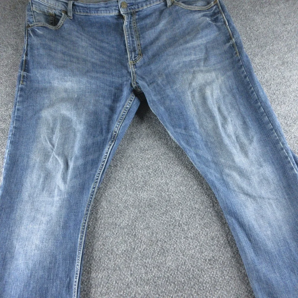 Wrangler Retro Jeans Mens 42x32 Blue Slim Bootcut Stretch Denim Medium Wash